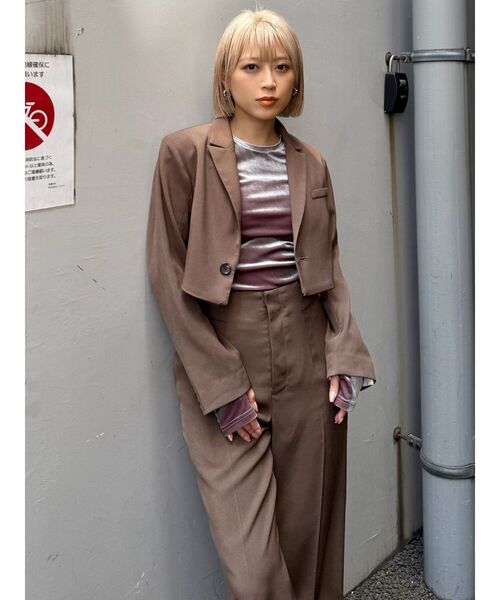 MURUA（ムルーア）の「【セットアップ対応】サイドベルトパンツ（スラックス・レディース・グレー/ボルドー/ブラウン・1/2）」の21枚目の写真