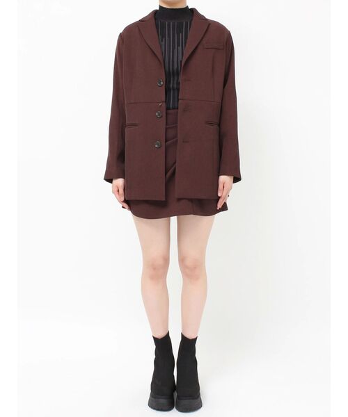 MURUA(ムルーア)の「【セットアップ対応】サイドベルトパンツ(スラックス・レディース・グレー/ボルドー/ブラウン・1/2)」の14枚目の写真