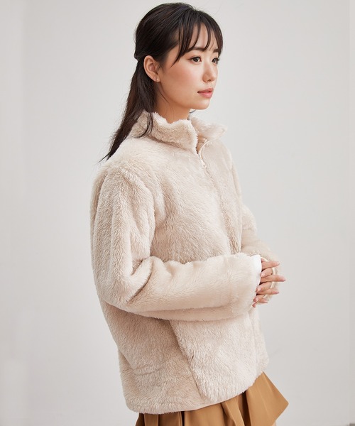 DAYRA(デイラ)の「スタンドカラー フルジップ ボア フリース ジャケット(その他アウター・レディース・ブルー/ネイビー/ベージュ/ブラック/アイボリー/ライトグレー/グリーン/ダークグレー/グレー・FREE/S)」の11枚目の写真