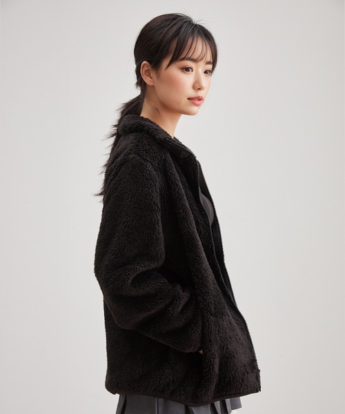 DAYRA(デイラ)の「スタンドカラー フルジップ ボア フリース ジャケット(その他アウター・レディース・ブルー/ネイビー/ベージュ/ブラック/アイボリー/ライトグレー/グリーン/ダークグレー/グレー・FREE/S)」の17枚目の写真