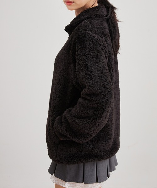 DAYRA(デイラ)の「スタンドカラー フルジップ ボア フリース ジャケット(その他アウター・レディース・ブルー/ネイビー/ベージュ/ブラック/アイボリー/ライトグレー/グリーン/ダークグレー/グレー・FREE/S)」の21枚目の写真