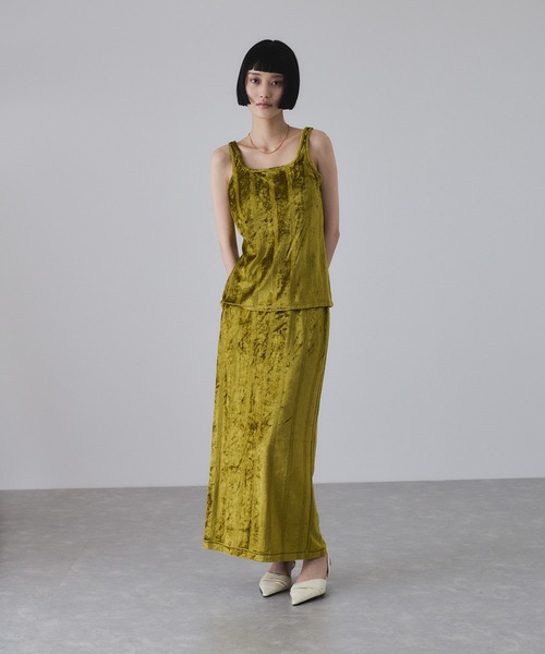 MILLER（ミラー）の「【Miller for ADAM ET ROPE'】別注 スクエアタンク（カップ付き）（タンクトップ・レディース・ネイビー/グリーン・FREE）」の6枚目の写真