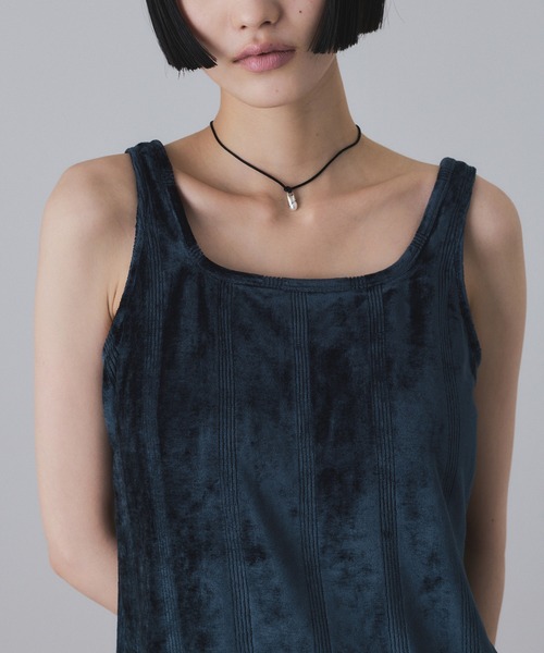 MILLER（ミラー）の「【Miller for ADAM ET ROPE'】別注 スクエアタンク（カップ付き）（タンクトップ・レディース・ネイビー/グリーン・FREE）」の8枚目の写真