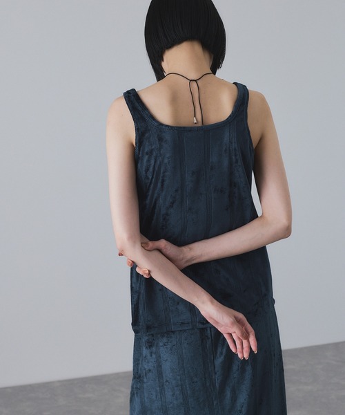 MILLER（ミラー）の「【Miller for ADAM ET ROPE'】別注 スクエアタンク（カップ付き）（タンクトップ・レディース・ネイビー/グリーン・FREE）」の10枚目の写真