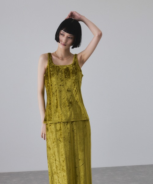 MILLER（ミラー）の「【Miller for ADAM ET ROPE'】別注 スクエアタンク（カップ付き）（タンクトップ・レディース・ネイビー/グリーン・FREE）」の12枚目の写真