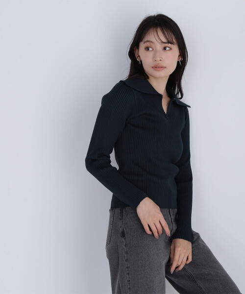 セール】◇襟付コンパクトリブニット（ニット/セーター）｜NATURAL