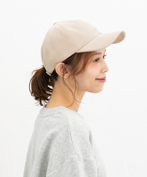 Honeys（ハニーズ）の「コーデュロイキャップ（キャップ・レディース・アイボリー/ピンク・FREE）」の2枚目の写真