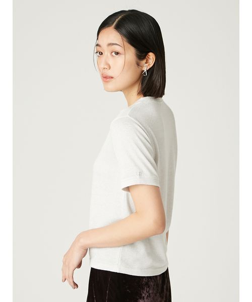 ラメフリンジシャツ HARE アイボリー 白 美品 装飾付ラメシアーショート7分袖シャツ｜INGNI(イング) 公式通販