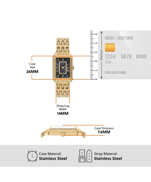 FOSSIL(フォッシル)の「フォッシル 腕時計 レディース アナログ ステンレス ES5417(アナログ腕時計・レディース・ゴールド・FREE)」の5枚目の写真