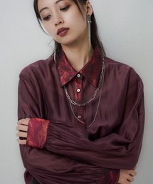 ENCOMING レッドシアーシャツ シアーシャツ」に該当するシャツ/ブラウス（レッド/赤色系