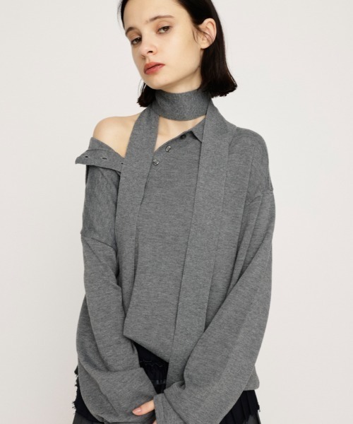 HG KNIT ASYMMETRY TOPS ハイゲージ ニット アシンメトリー HG KNIT ASYMMETRY TOPS ハイゲージ ニット アシンメトリー