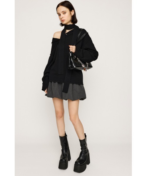 SLY（スライ）の「HG KNIT ASYMMETRY TOPS ハイゲージ ニット アシンメトリー トップス 秋服 冬服（ニット/セーター・レディース・レッド系その他/杢グレー/ブラック/ブルー系その他・FREE）」の6枚目の写真