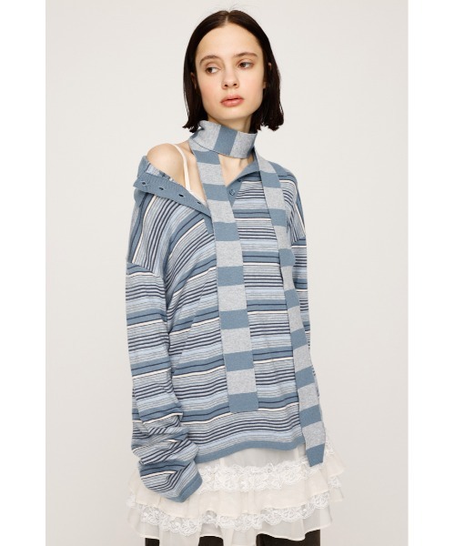 SLY（スライ）の「HG KNIT ASYMMETRY TOPS ハイゲージ ニット アシンメトリー トップス 秋服 冬服（ニット/セーター・レディース・レッド系その他/杢グレー/ブラック/ブルー系その他・FREE）」の13枚目の写真