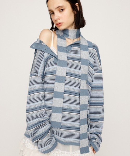 HG KNIT ASYMMETRY TOPS ハイゲージ ニット アシンメトリー HG KNIT ASYMMETRY TOPS ハイゲージ ニット アシンメトリー トップス