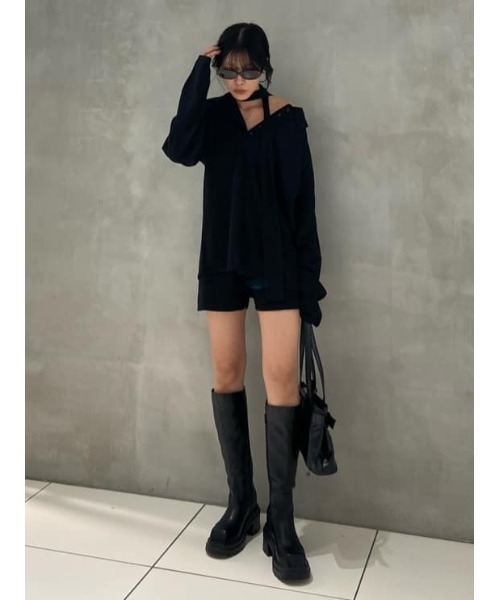 セール】HG KNIT ASYMMETRY TOPS ハイゲージ ニット アシンメトリー