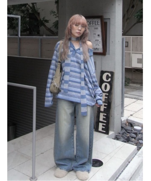 セール】HG KNIT ASYMMETRY TOPS ハイゲージ ニット アシンメトリー