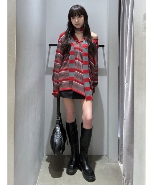 HG KNIT ASYMMETRY TOPS ハイゲージ ニット アシンメトリー