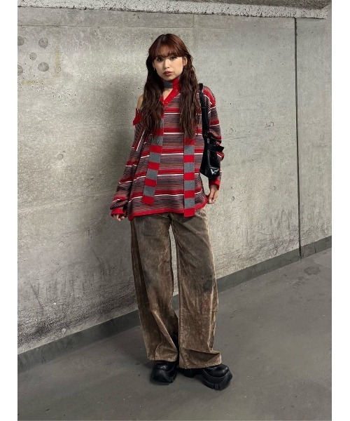 HG KNIT ASYMMETRY TOPS ハイゲージ ニット アシンメトリー トップス