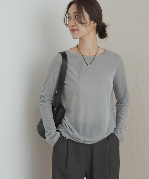 URBAN RESEARCH DOORS（アーバンリサーチドアーズ）の「シアーベロアプルオーバー（Tシャツ/カットソー・レディース・ミント/ブラック/ブラウン・MEDIUM）」の6枚目の写真