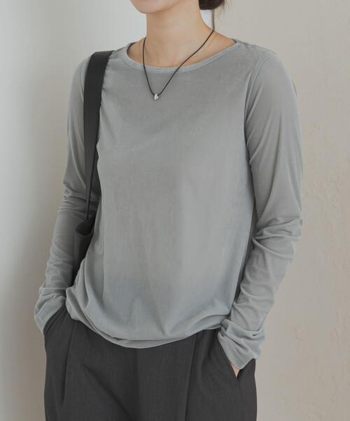 URBAN RESEARCH DOORS（アーバンリサーチドアーズ）の「シアーベロアプルオーバー（Tシャツ/カットソー・レディース・ミント/ブラック/ブラウン・MEDIUM）」の8枚目の写真