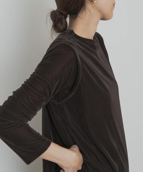 URBAN RESEARCH DOORS（アーバンリサーチドアーズ）の「シアーベロアプルオーバー（Tシャツ/カットソー・レディース・ミント/ブラック/ブラウン・MEDIUM）」の16枚目の写真