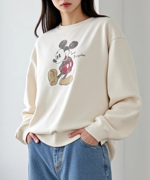 【希少】ヴィンテージ　ミッキー　ディズニー　スウェット　100 110 Disney トレーナー スウェット ディズニー ミッキー/綿100％裏起毛