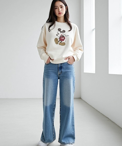 セール】Disney/ディズニー ミッキーマウス オーバーサイズ 裏起毛