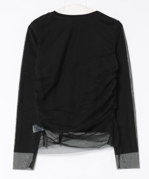 en CAnAF(エンカナフ)の「2枚セット チュールシャーリングデザイントップス リブトップス レイヤード(Tシャツ/カットソー・レディース・グレー/ホワイト/ブラック・M)」の21枚目の写真