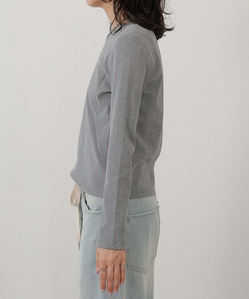 en CAnAF(エンカナフ)の「2枚セット チュールシャーリングデザイントップス リブトップス レイヤード(Tシャツ/カットソー・レディース・グレー/ホワイト/ブラック・M)」の10枚目の写真