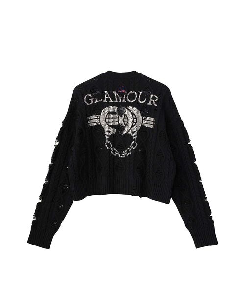 HYSTERIC GLAMOUR（ヒステリックグラマー）の「HYSTERIC HANDCUFF ショート丈クラッシュカーディガン（カーディガン/ボレロ・レディース・カーキ/ブラック/ホワイト・FREE）」の2枚目の写真