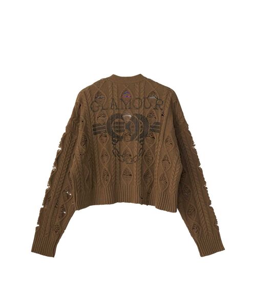 HYSTERIC GLAMOUR（ヒステリックグラマー）の「HYSTERIC HANDCUFF ショート丈クラッシュカーディガン（カーディガン/ボレロ・レディース・カーキ/ブラック/ホワイト・FREE）」の7枚目の写真