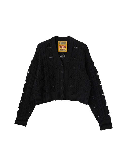 HYSTERIC GLAMOUR（ヒステリックグラマー）の「HYSTERIC HANDCUFF ショート丈クラッシュカーディガン（カーディガン/ボレロ・レディース・カーキ/ブラック/ホワイト・FREE）」の10枚目の写真