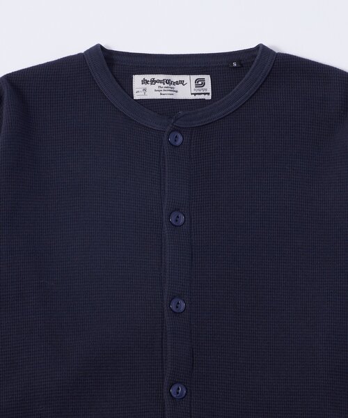 WHO'S WHO gallery（フーズフーギャラリー）の「Sourcreamワッフルカーデ（カーディガン/ボレロ・メンズ・ネイビー/ブラック・SMALL/MEDIUM）」の7枚目の写真