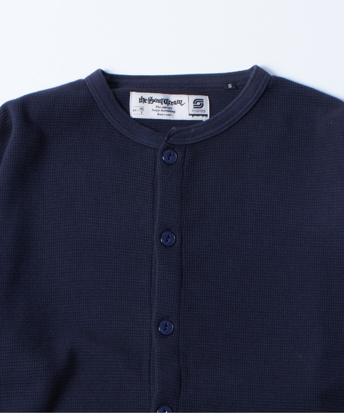 WHO'S WHO gallery（フーズフーギャラリー）の「Sourcreamワッフルカーデ（カーディガン/ボレロ・メンズ・ネイビー/ブラック・SMALL/MEDIUM）」の5枚目の写真