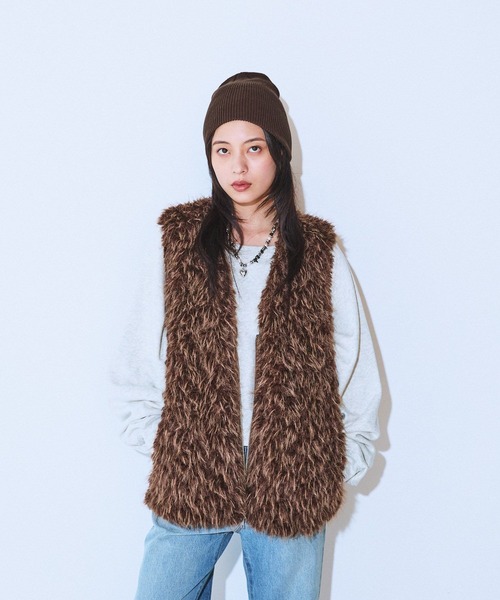 セール】MIXカラーファーベスト/593633（ベスト）｜JEANASIS