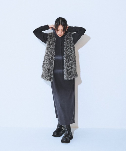 JEANASIS MIXカラーファーベスト グレー 完売品 JEANASIS MIXカラーファーベスト グレー 完売品 - メルカリ