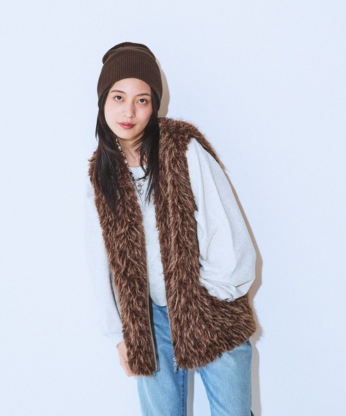 セール】MIXカラーファーベスト/593633（ベスト）｜JEANASIS