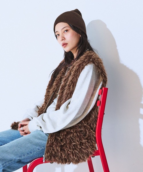 JEANASIS（ジーナシス）の「MIXカラーファーベスト/593633（ベスト