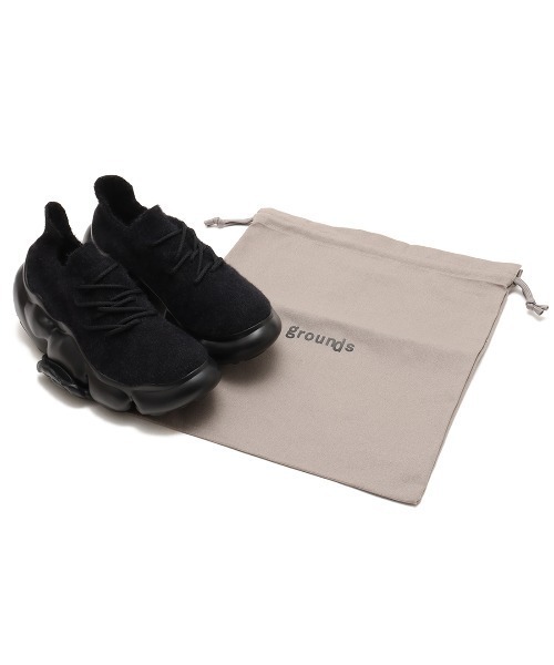 grounds（グラウンズ）の「grounds MOOPIE HAIRY / グラウンズ ムーピー ヘアリー（スニーカー・レディース・ブラック・24.0cm/25.0cm/26.0cm/27.0cm/27.5cm/28.0cm/23.0cm）」の4枚目の写真