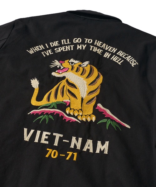 HOUSTON(ヒューストン)の「【HOUSTON / ヒューストン】VIETNAM JACKET / 刺繍 コットンツイル ベトナムジャケット(ブルゾン・メンズ・オリーブドラブ/ブラック/カーキ・MEDIUM/LARGE/X-LARGE)」の10枚目の写真