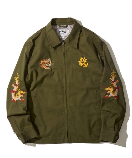 HOUSTON(ヒューストン)の「【HOUSTON / ヒューストン】VIETNAM JACKET / 刺繍 コットンツイル ベトナムジャケット(ブルゾン・メンズ・オリーブドラブ/ブラック/カーキ・MEDIUM/LARGE/X-LARGE)」の4枚目の写真