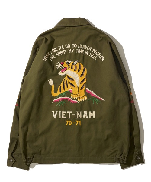 HOUSTON(ヒューストン)の「【HOUSTON / ヒューストン】VIETNAM JACKET / 刺繍 コットンツイル ベトナムジャケット(ブルゾン・メンズ・オリーブドラブ/ブラック/カーキ・MEDIUM/LARGE/X-LARGE)」の5枚目の写真