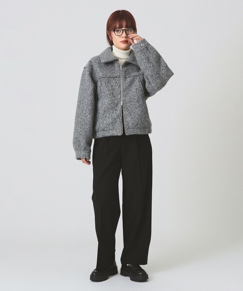 Ray BEAMS(レイビームス)の「ループ シャギー ジップ ブルゾン(ブルゾン・レディース・ライトグレー/ブラック・0/1)」の3枚目の写真