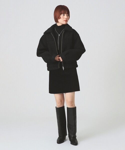 Ray BEAMS(レイビームス)の「ループ シャギー ジップ ブルゾン(ブルゾン・レディース・ライトグレー/ブラック・0/1)」の7枚目の写真