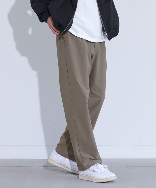 MDR(エムディアール)の「カットジョーゼットタックワイドテーパードパンツ【セットアップ対応】(その他パンツ・メンズ・ベージュ/ブラック/チャコール・L/M)」の1枚目の写真