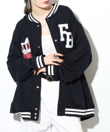 キングサイズ フレンチブル ワッペン裏毛スタジャン unisex