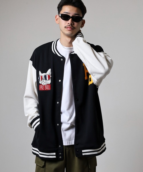 セール】キングサイズ フレンチブル ワッペン裏毛スタジャン unisex