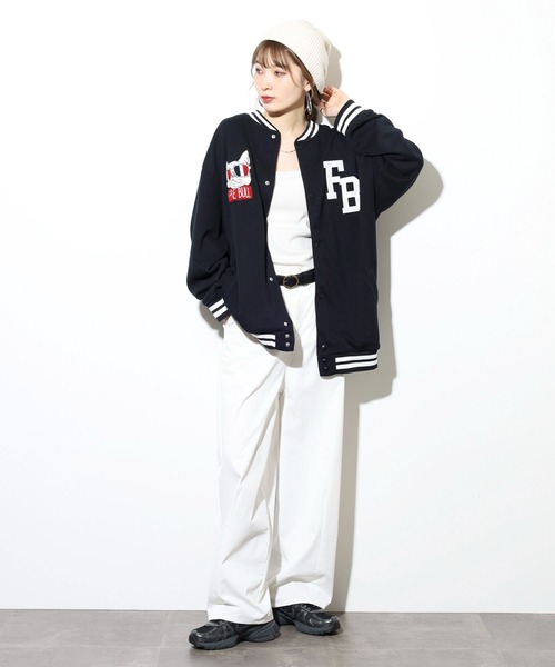 FUNALIVE（ファンアライブ）の「キングサイズ フレンチブル ワッペン裏毛スタジャン unisex（スタジャン・メンズ・ブラック系その他/ブラック・4L/5L/6L/3L）」の12枚目の写真