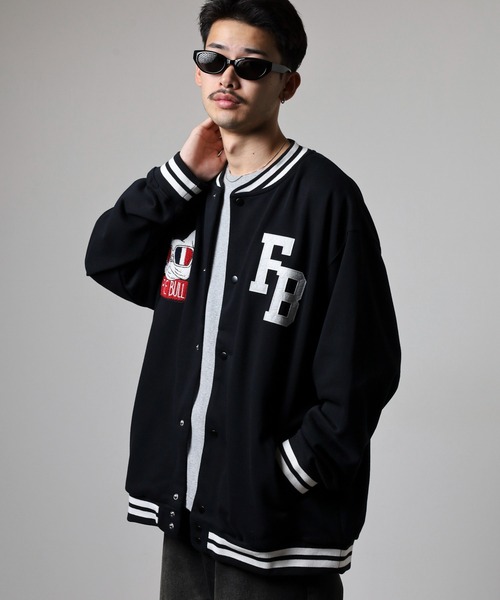 FUNALIVE（ファンアライブ）の「キングサイズ フレンチブル ワッペン裏毛スタジャン unisex（スタジャン・メンズ・ブラック系その他/ブラック・4L/5L/6L/3L）」の22枚目の写真