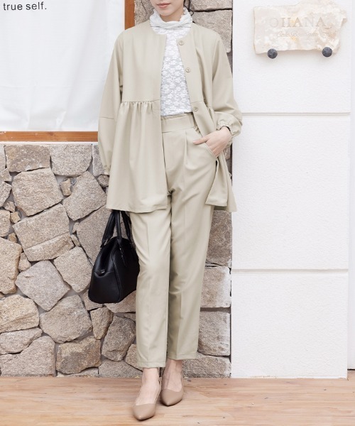 ReRe（リリ）の「テーパードスラックス（スラックス・レディース・グレイッシュベージュ/ブラック/グレー/ネイビー/ベージュ・MEDIUM/LARGE）」の19枚目の写真